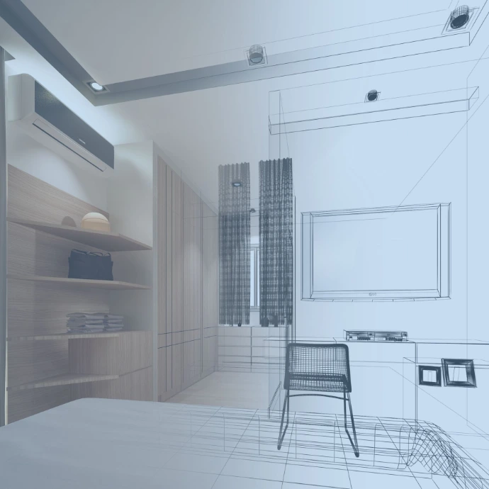 Fully executed commercial fit-out including partition systems, ceilings, flooring, and integrated building services ready for occupancy.
