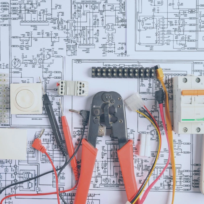 Installation of mechanical, electrical, and plumbing (MEP) systems in a commercial building, including HVAC ductwork, electrical wiring, and water supply infrastructure designed for efficient and reliable building performance.