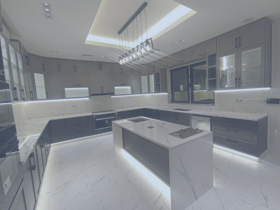 Complete commercial fit-out project including partitions, ceilings, flooring, and integrated MEP systems for a ready-to-use space.